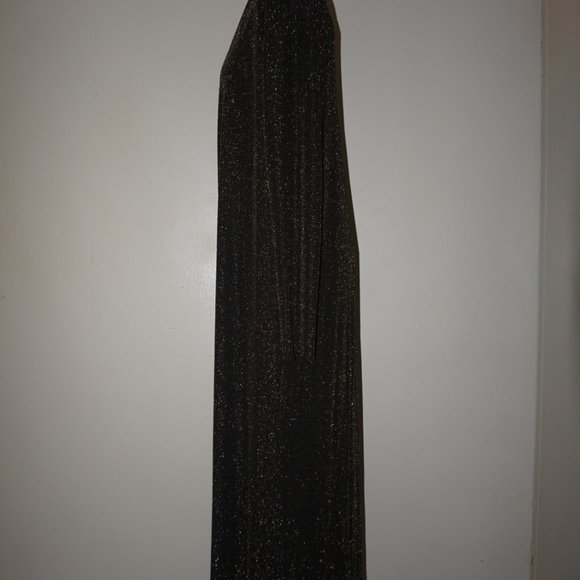 Long Shiny Black and Gold Cardigan - Picture 3 of 4